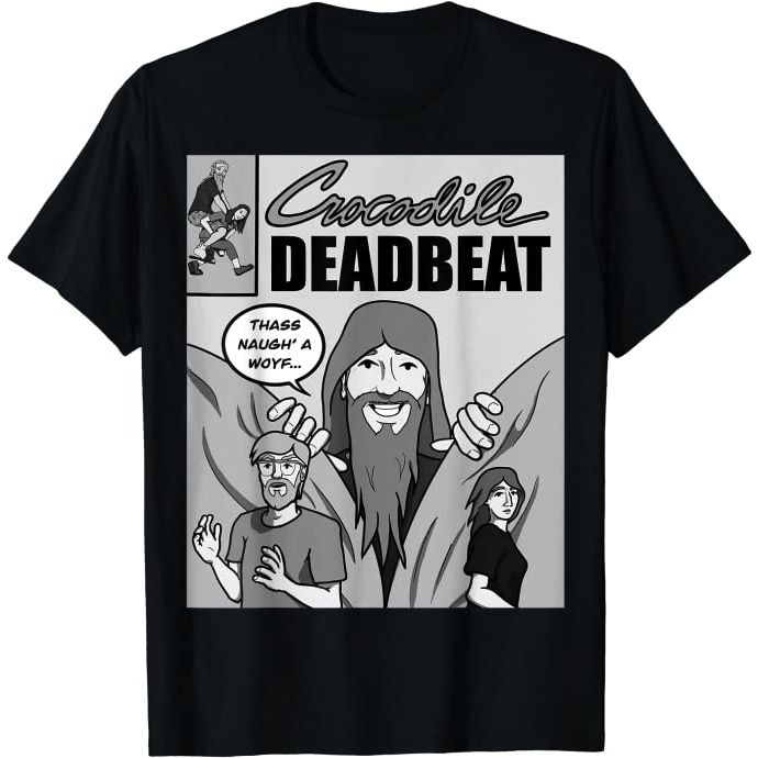 Crocodile Deadbeat baseball-style tee shirt
