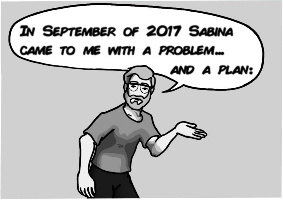 In September of 2017 Sabina came to me with a problem... and a plan: