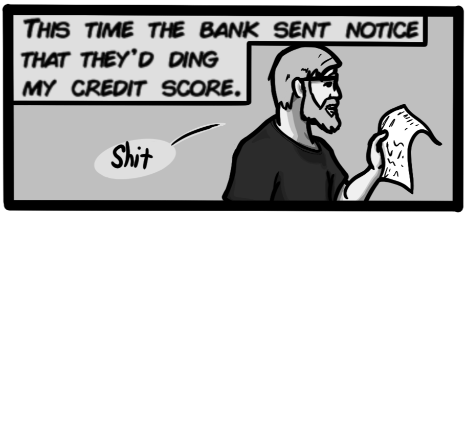 This time the bank sent notice that they'd ding my credit score.